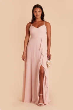 Theresa Chiffon Dress - Blush Pink