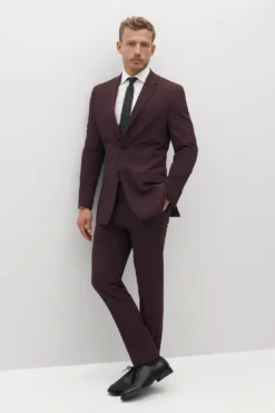 Burgundy Groomsman Suit By SuitShop