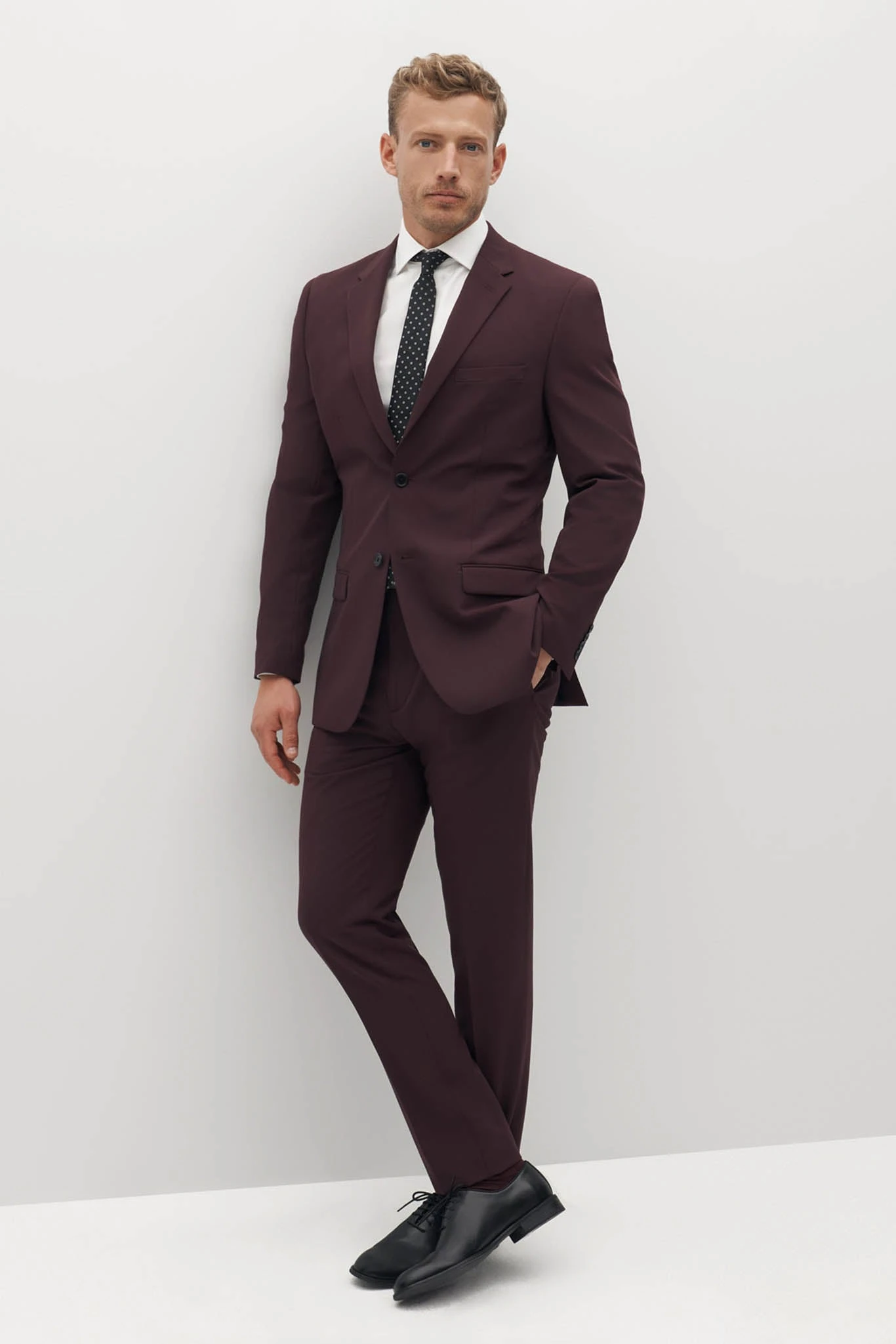 Burgundy Suit Pants By SuitShop - Image 2