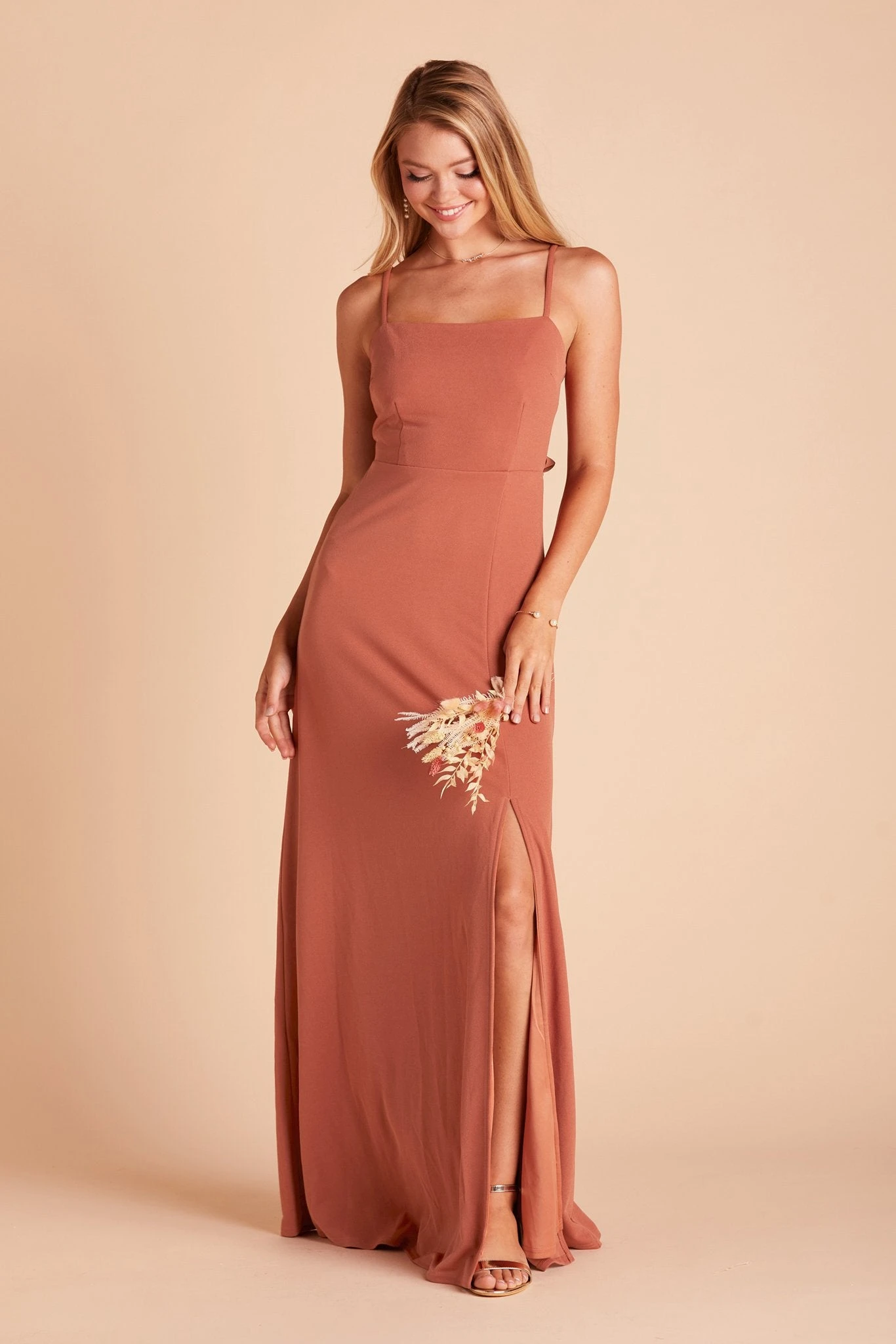 Benny Crepe Dress - Terracotta - Image 4