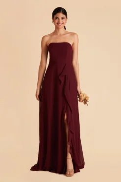 Winnie Convertible Chiffon Dress - Cabernet