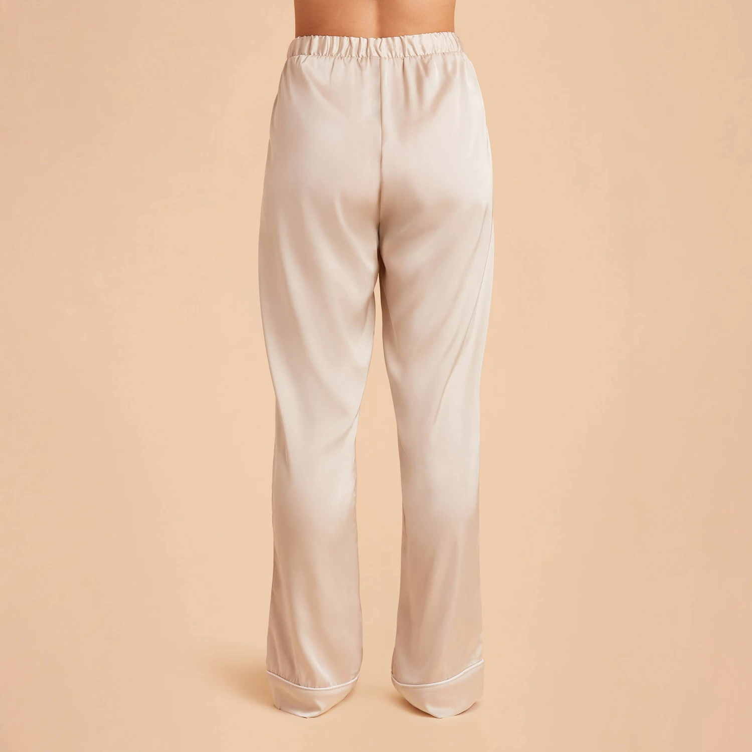Jonny Satin Pajama Pants - Champagne - Image 4