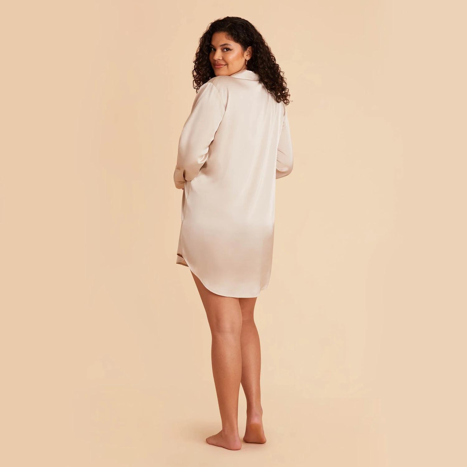 Kamryn Satin Sleepshirt - Champagne - Image 12