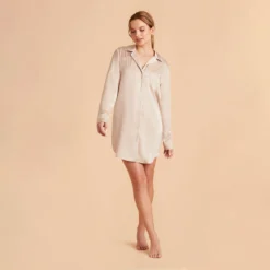 Kamryn Satin Sleepshirt - Champagne
