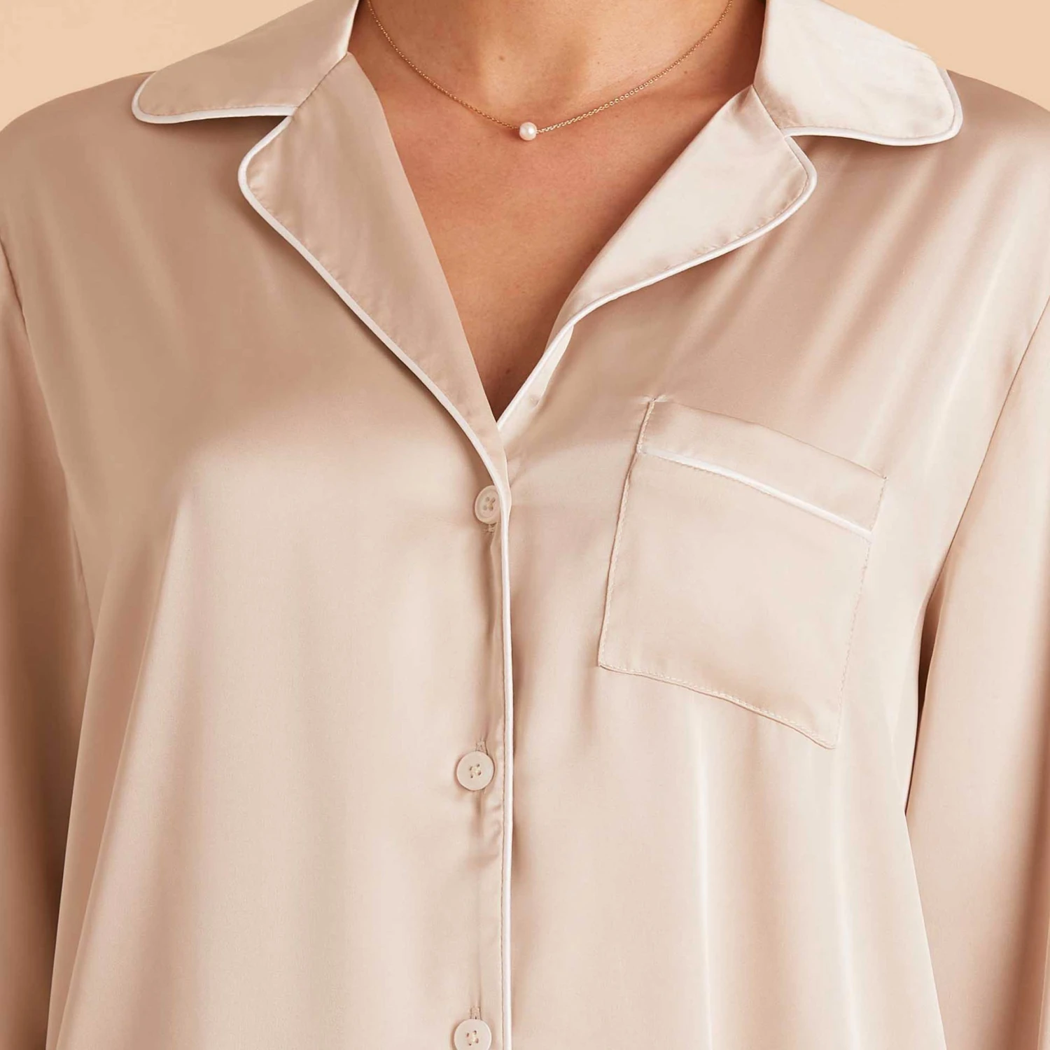 Kamryn Satin Sleepshirt - Champagne - Image 10