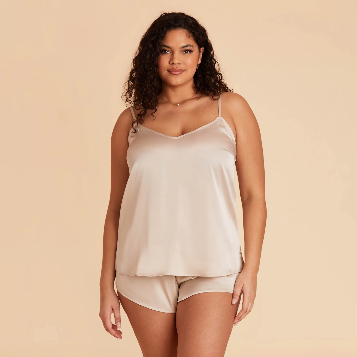 Olivia Cami And Shorts Set - Champagne - Image 14