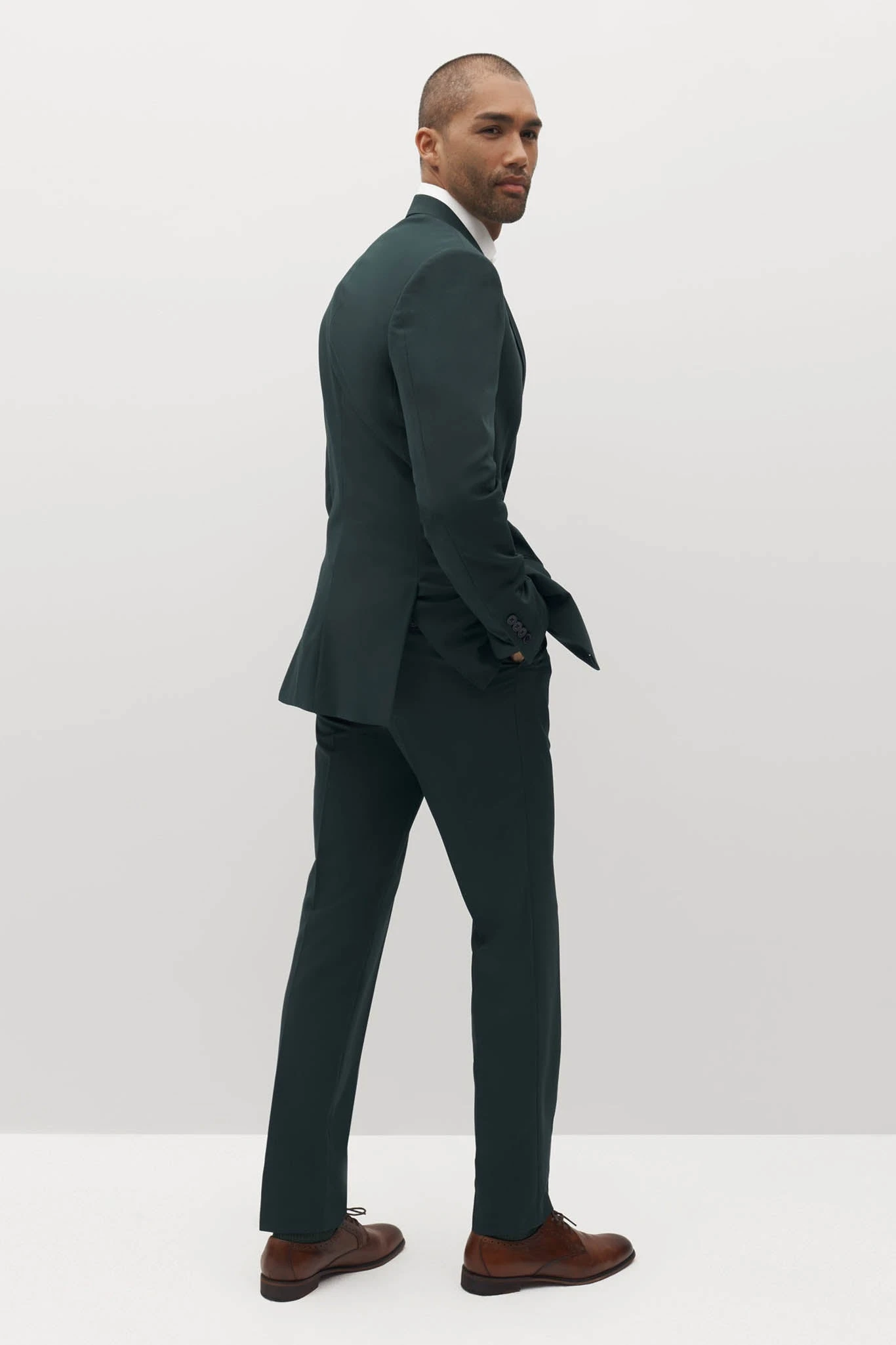 Dark Green Suit Pants By SuitShop - Image 2