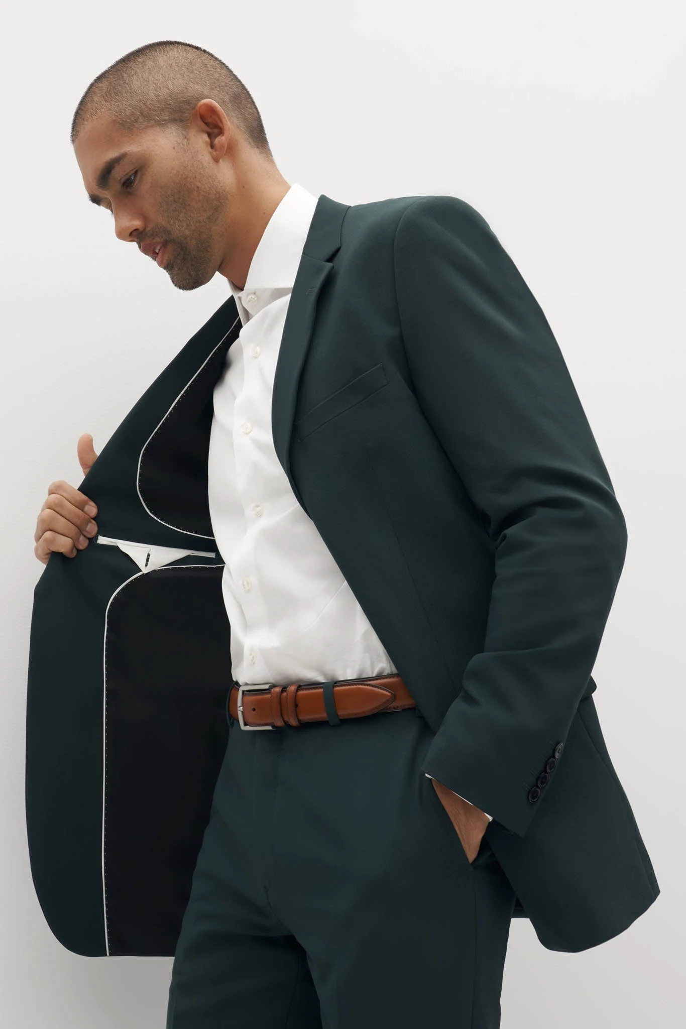 Dark Green Suit Jacket By SuitShop - Image 5