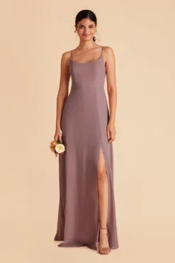 Amy Chiffon Dress - Dark Mauve