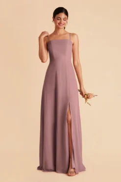 Chris Convertible Chiffon Dress - Dark Mauve