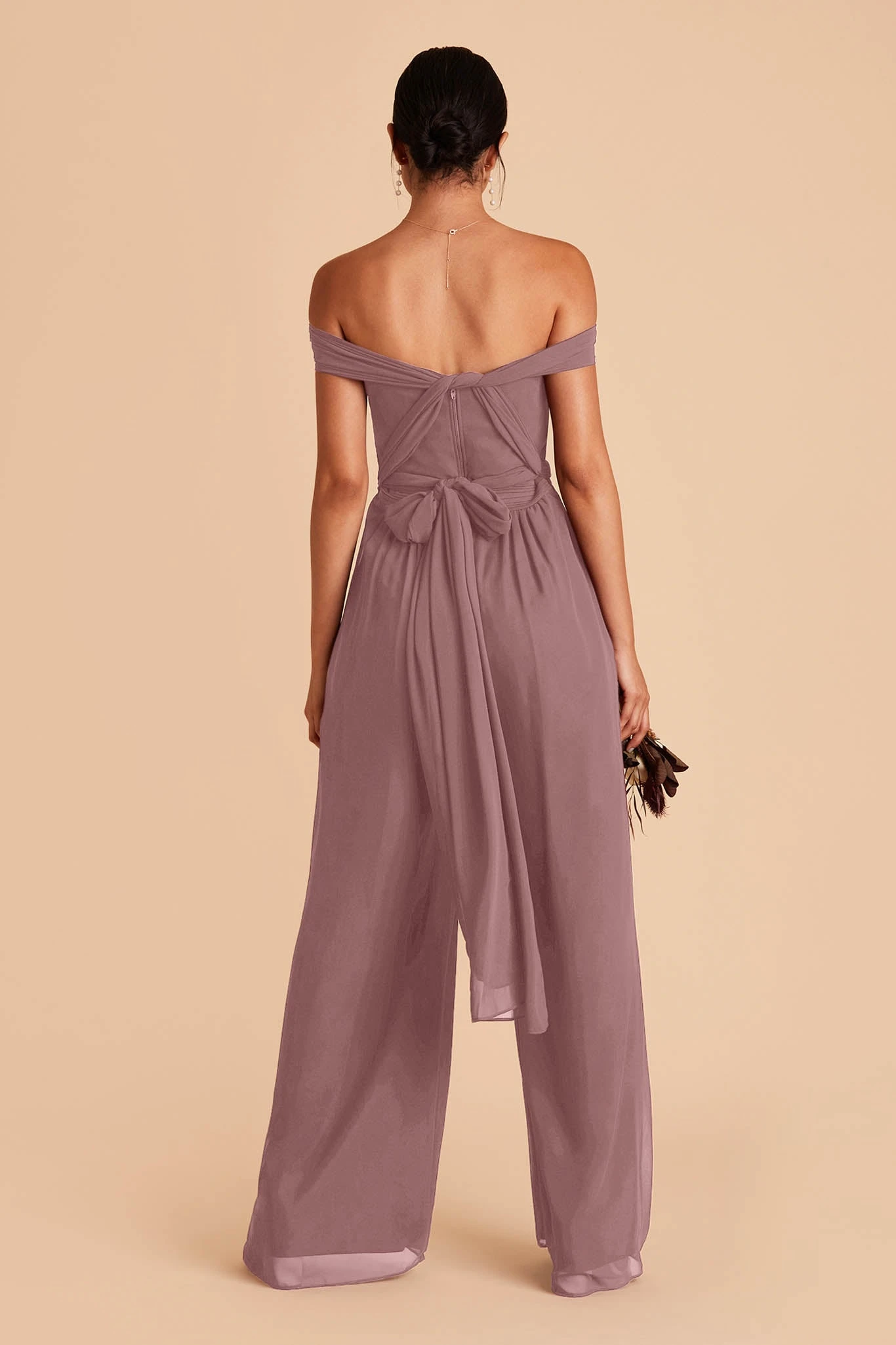 Gigi Convertible Jumpsuit - Dark Mauve - Image 4