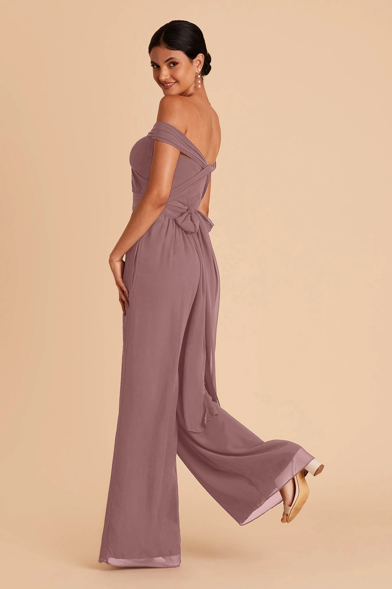 Gigi Convertible Jumpsuit - Dark Mauve - Image 5