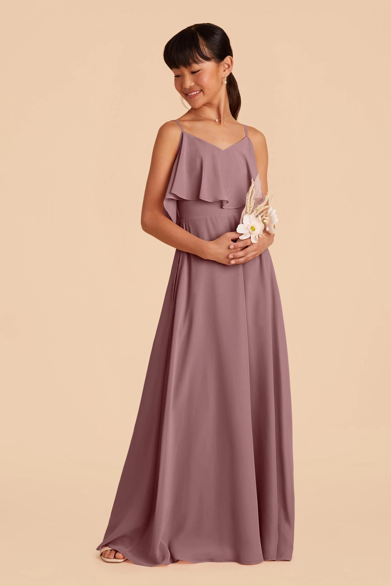 Janie Convertible Junior Dress - Dark Mauve