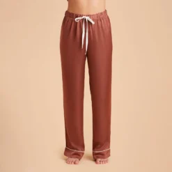 Jonny Satin Pajama Pants - Desert Rose