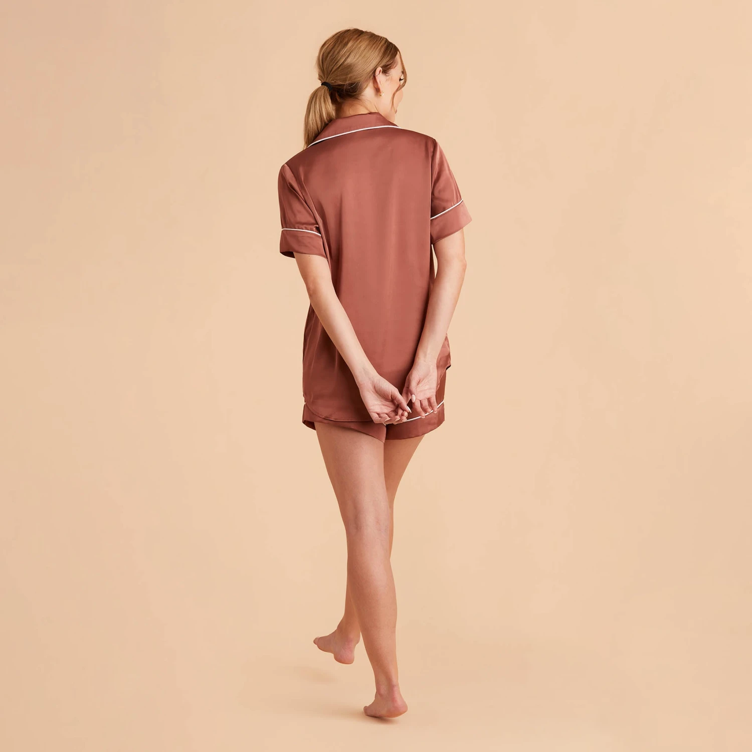 Jonny Satin Pajama Set - Desert Rose - Image 10