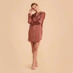 Kamryn Satin Sleepshirt - Desert Rose