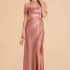 Mia Shiny Satin Convertible Dress - Desert Rose
