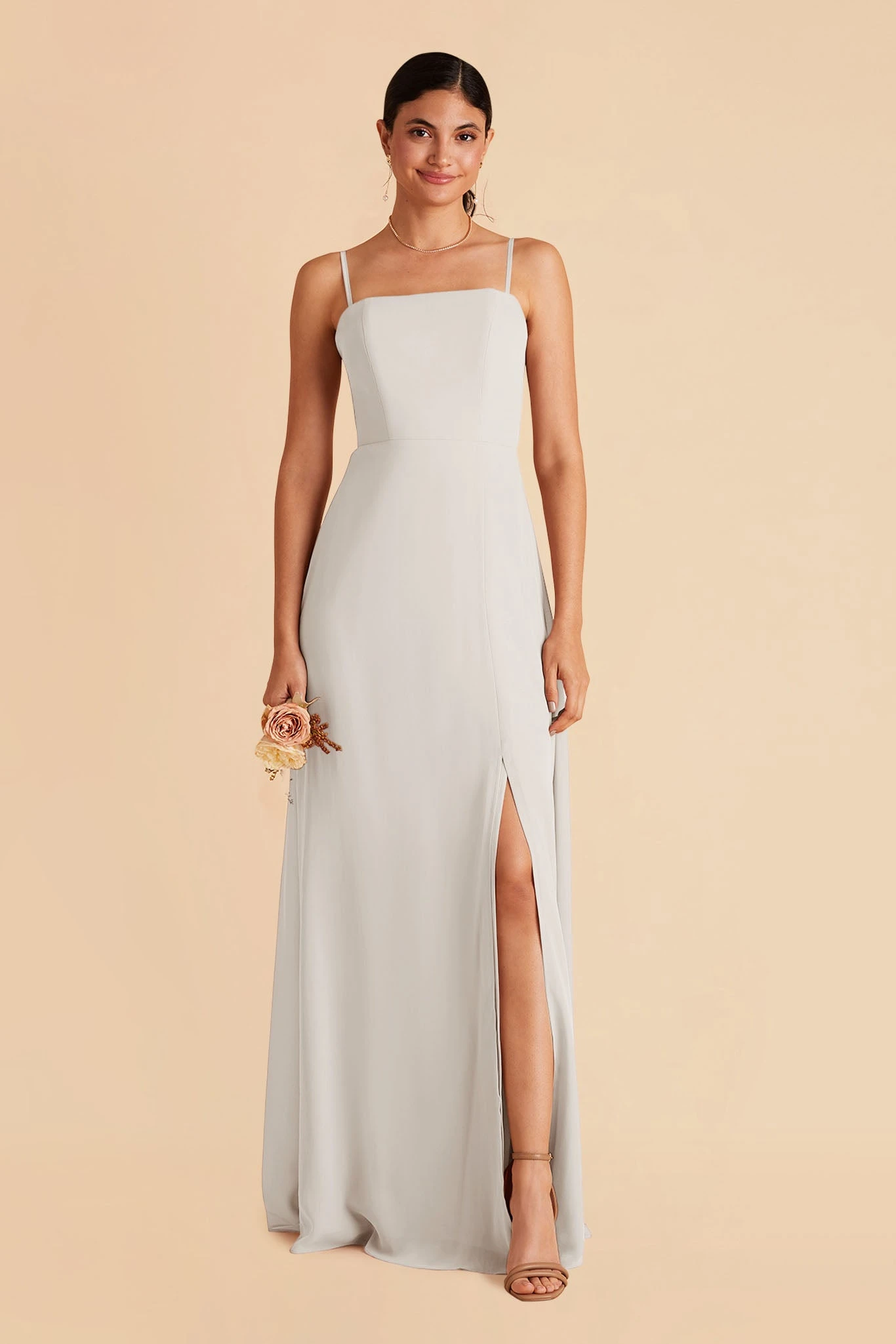 Chris Convertible Chiffon Dress - Dove Gray - Image 4