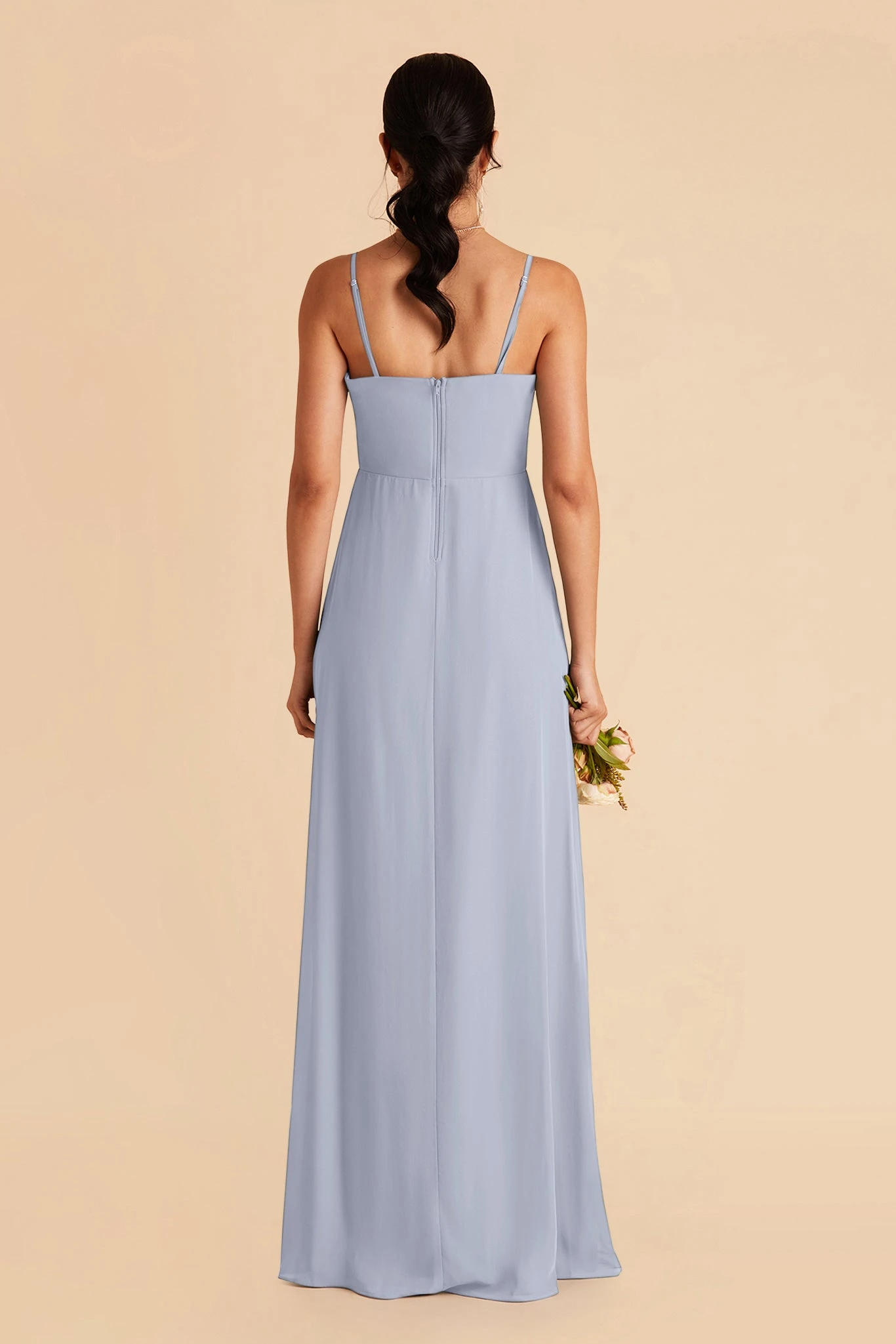 Chris Convertible Chiffon Dress - Dusty Blue - Image 5