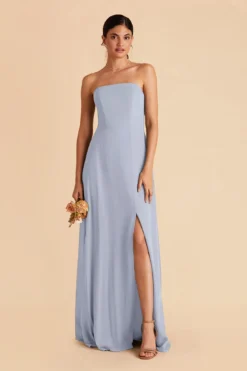 Chris Convertible Chiffon Dress - Dusty Blue