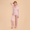 Jonny Long Sleeves And Pants Satin PJ Set - Dusty Pink