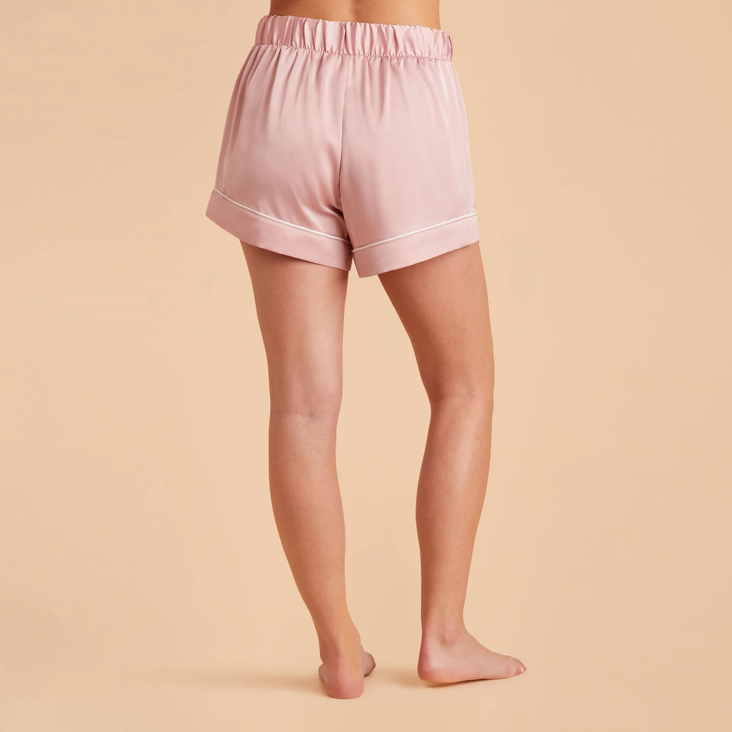 Jonny Satin Pajama Shorts - Dusty Pink - Image 4