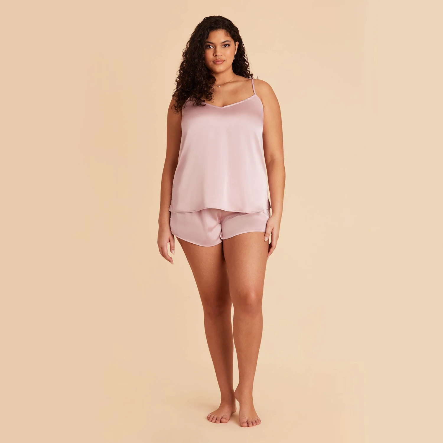 Olivia Cami And Shorts Set - Dusty Pink - Image 17