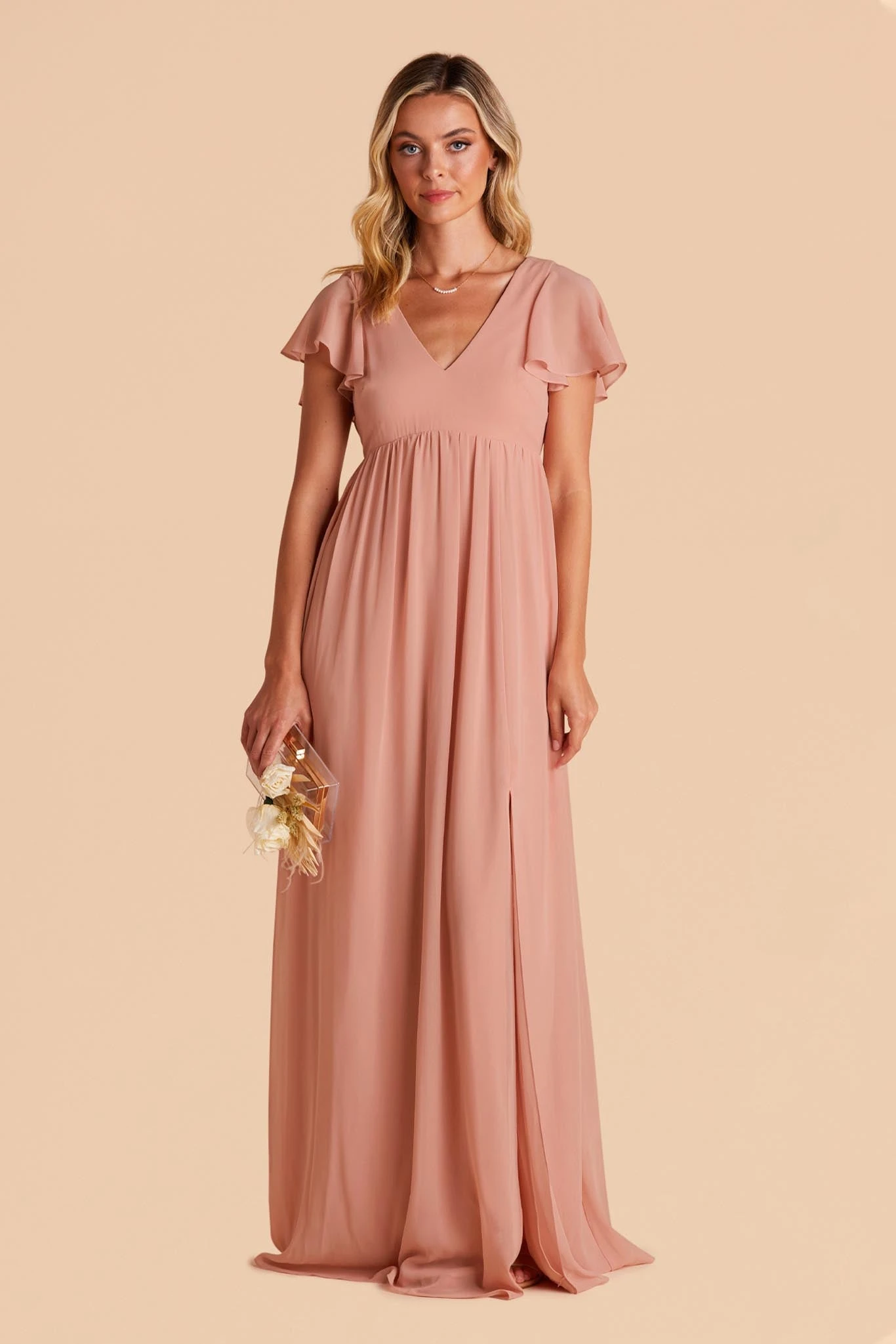 Hannah Empire Dress - Dusty Rose - Image 4