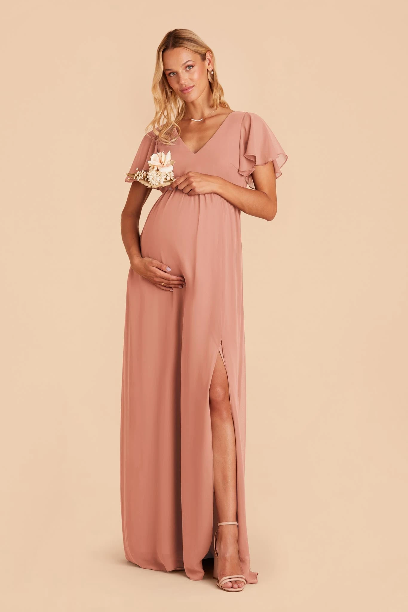 Hannah Empire Dress - Dusty Rose - Image 2