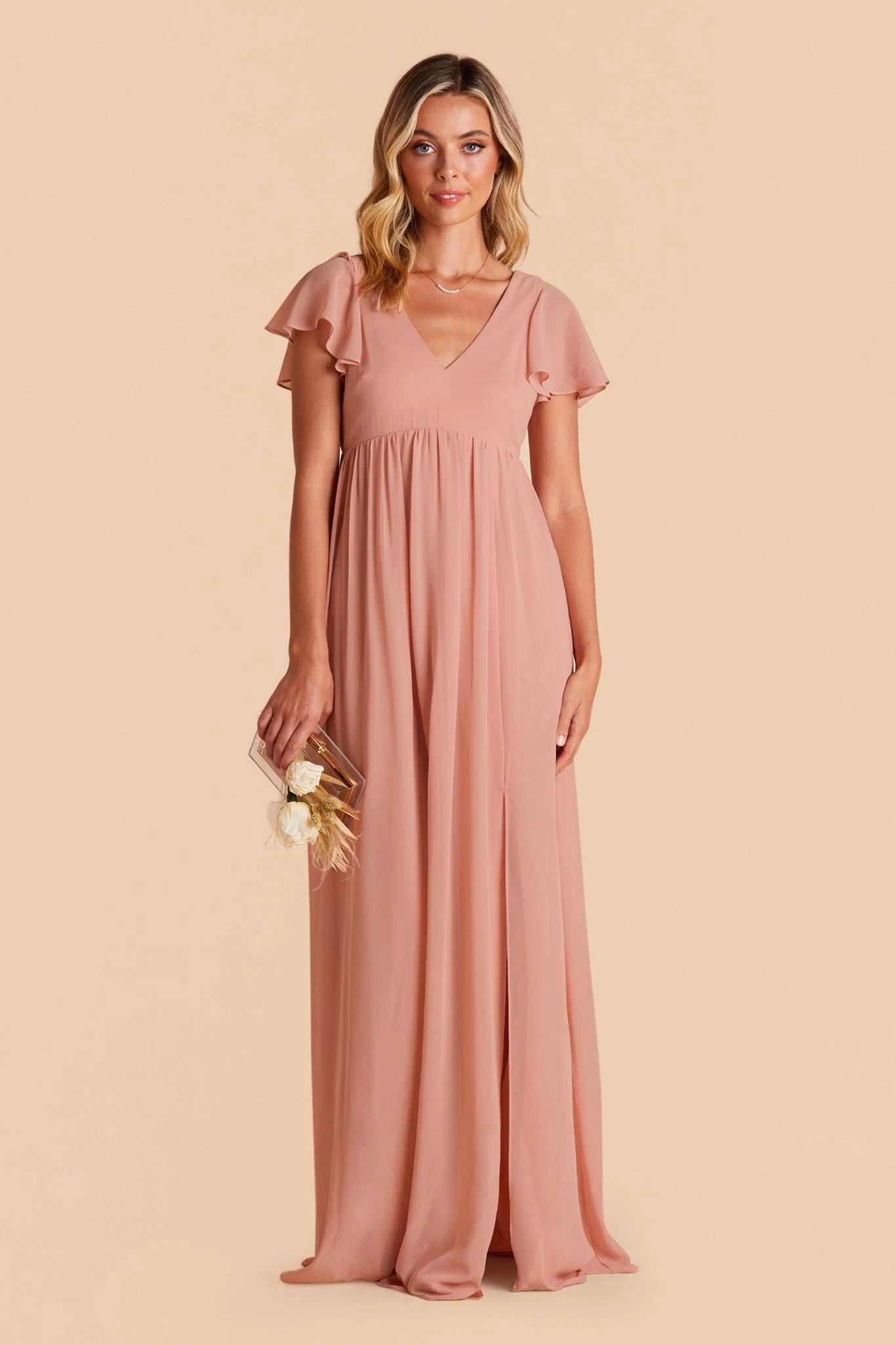 Hannah Empire Dress - Dusty Rose - Image 6