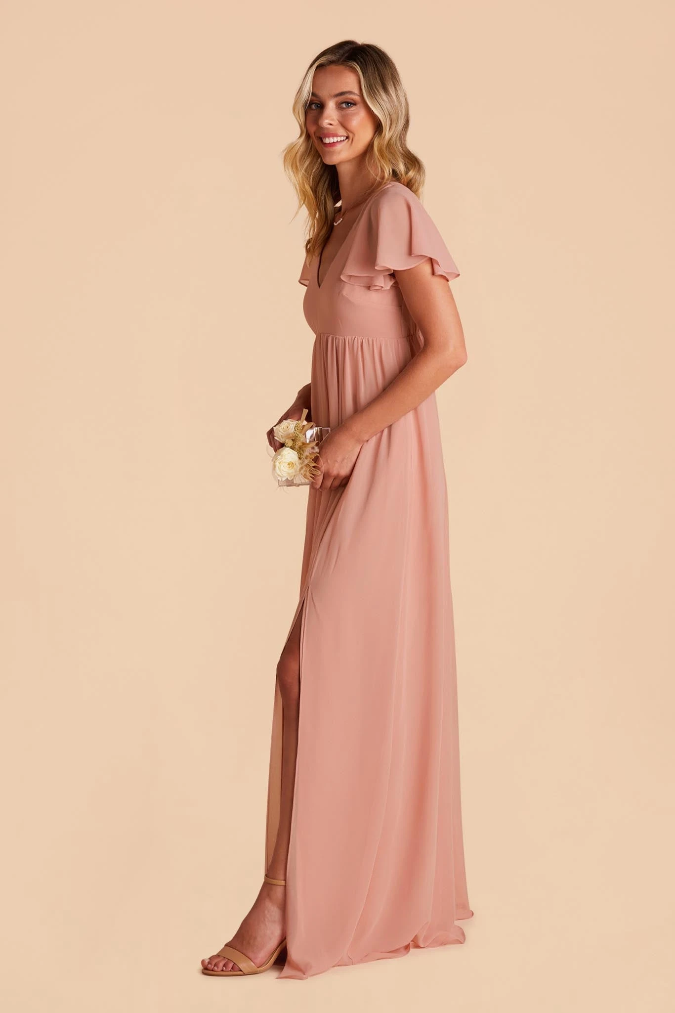 Hannah Empire Dress - Dusty Rose - Image 7