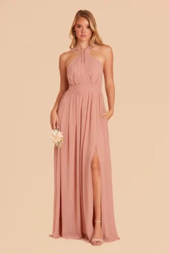 Kiko Chiffon Dress - Dusty Rose