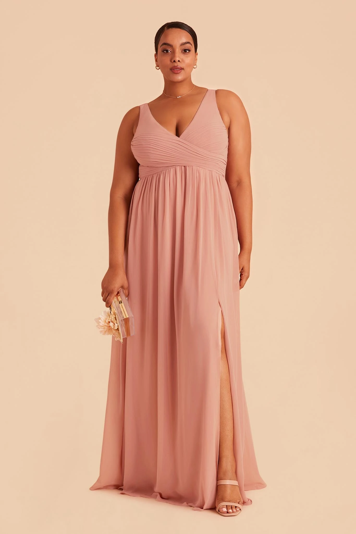 Laurie Empire Dress - Dusty Rose - Image 7