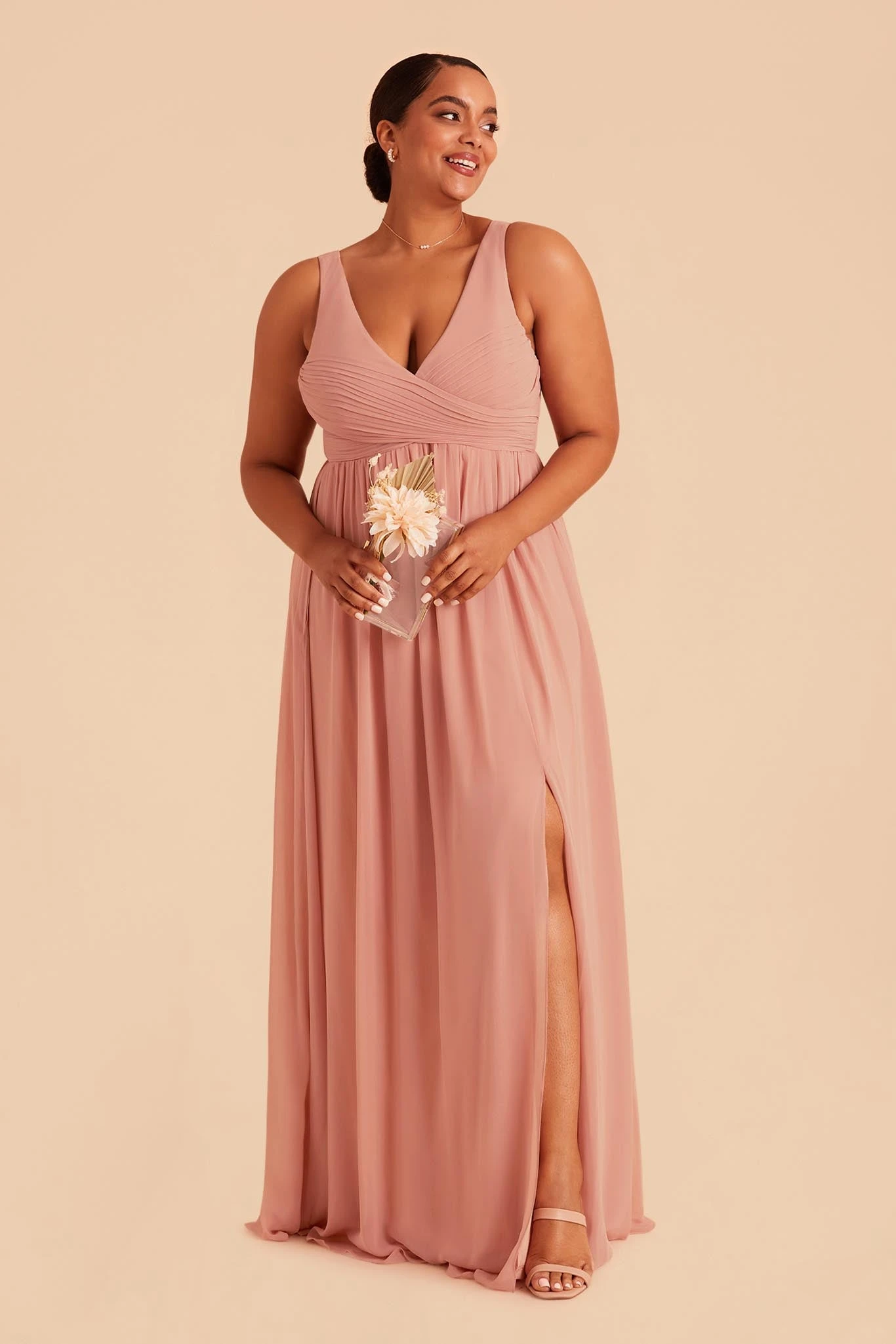 Laurie Empire Dress - Dusty Rose - Image 3