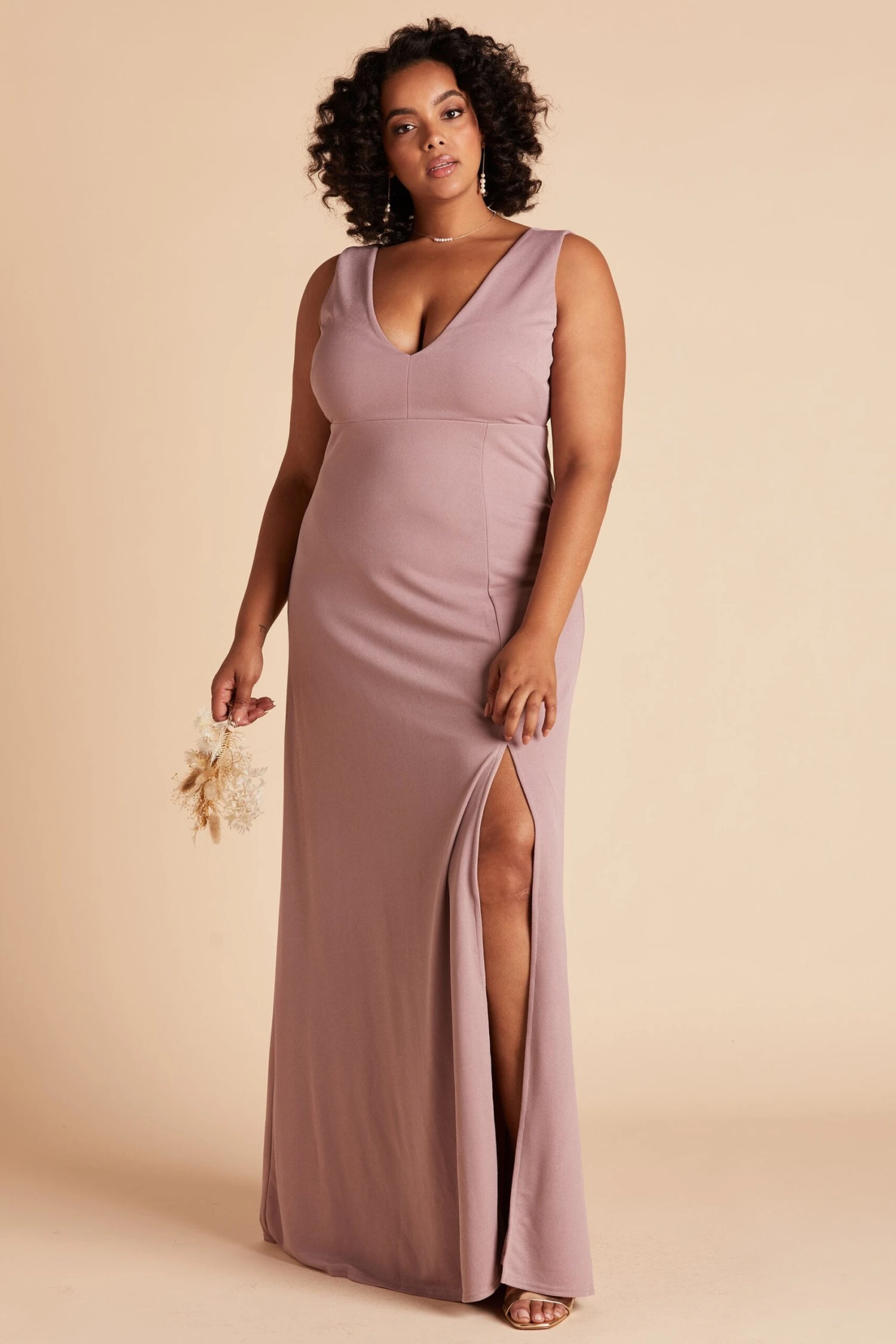 Shamin Crepe Dress - Dark Mauve - Image 5