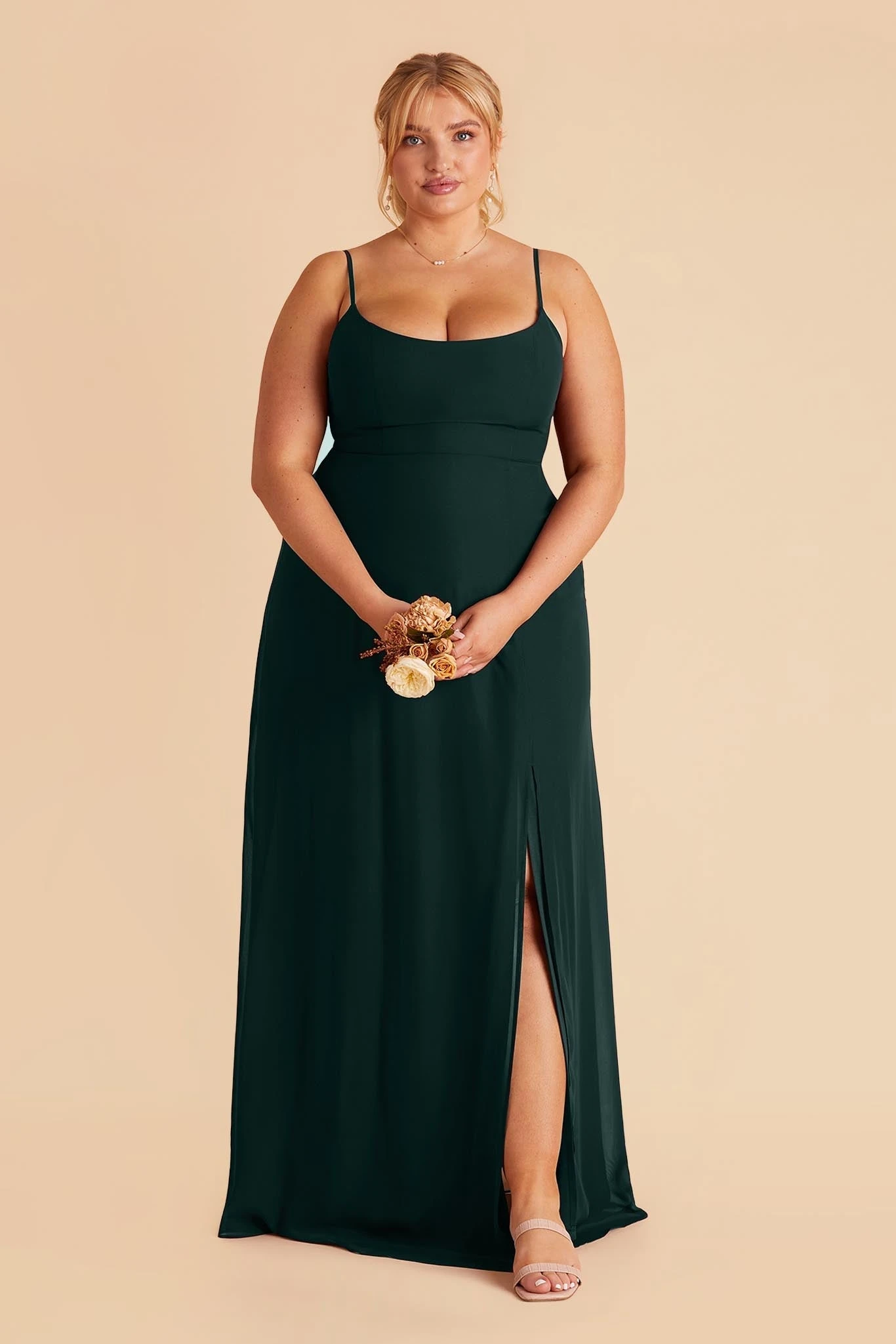 Amy Chiffon Dress - Emerald - Image 2