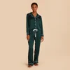 Jonny Long Sleeves And Pants Satin PJ Set - Emerald