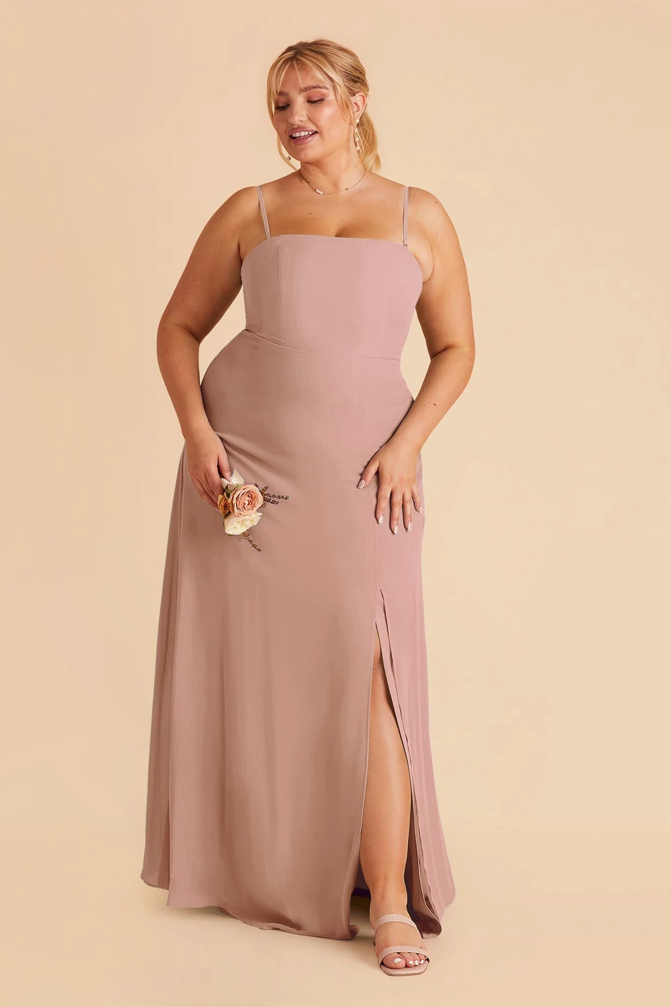 Chris Convertible Chiffon Dress - English Rose - Image 2