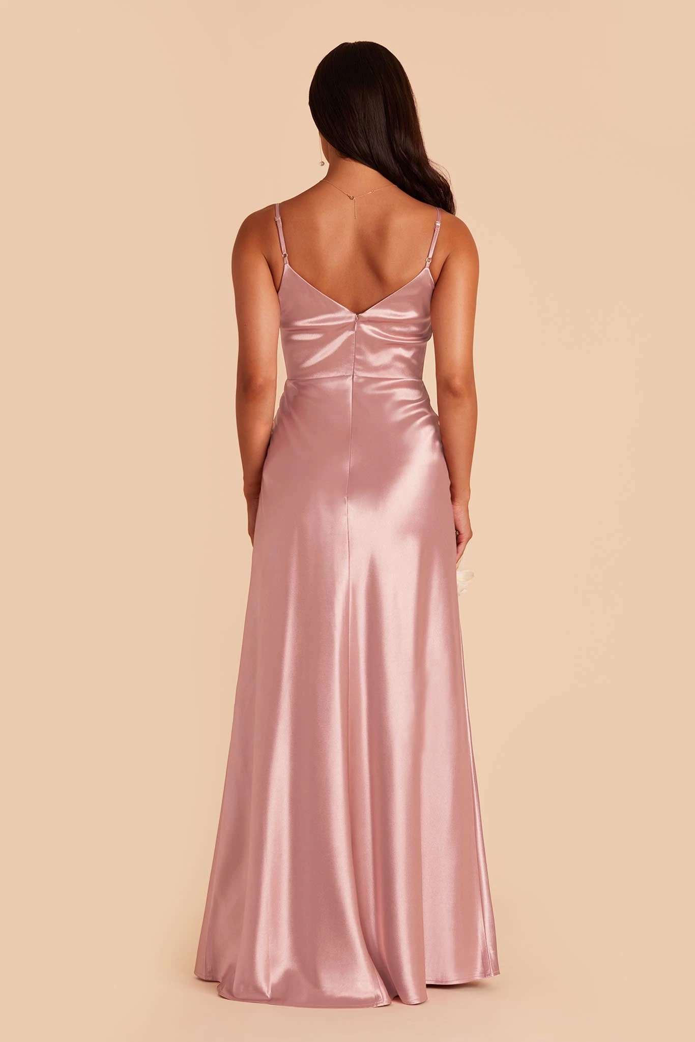 Jay Shiny Satin Dress - English Rose - Image 8