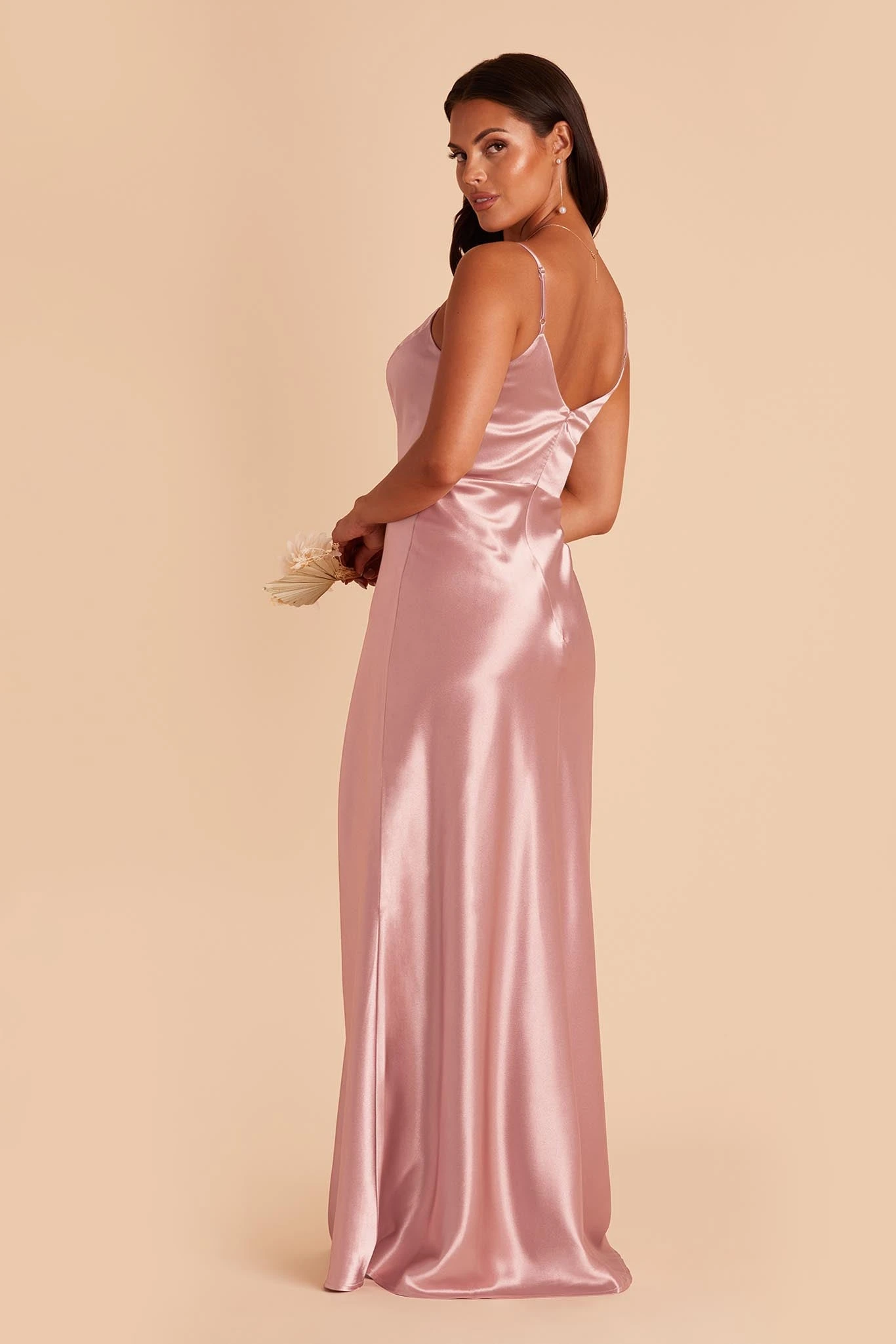 Jay Shiny Satin Dress - English Rose - Image 7