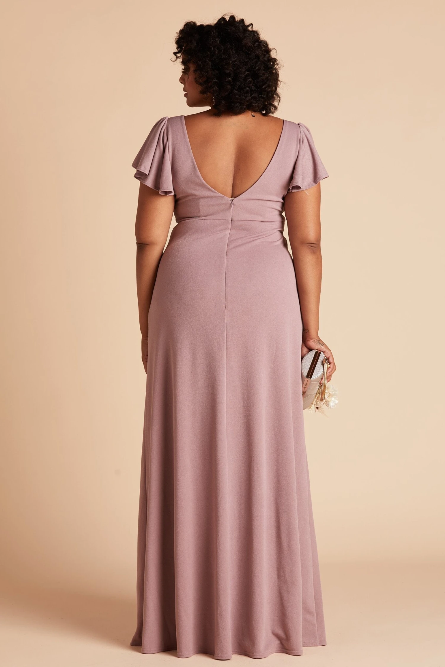 Hannah Crepe Dress - Dark Mauve - Image 7