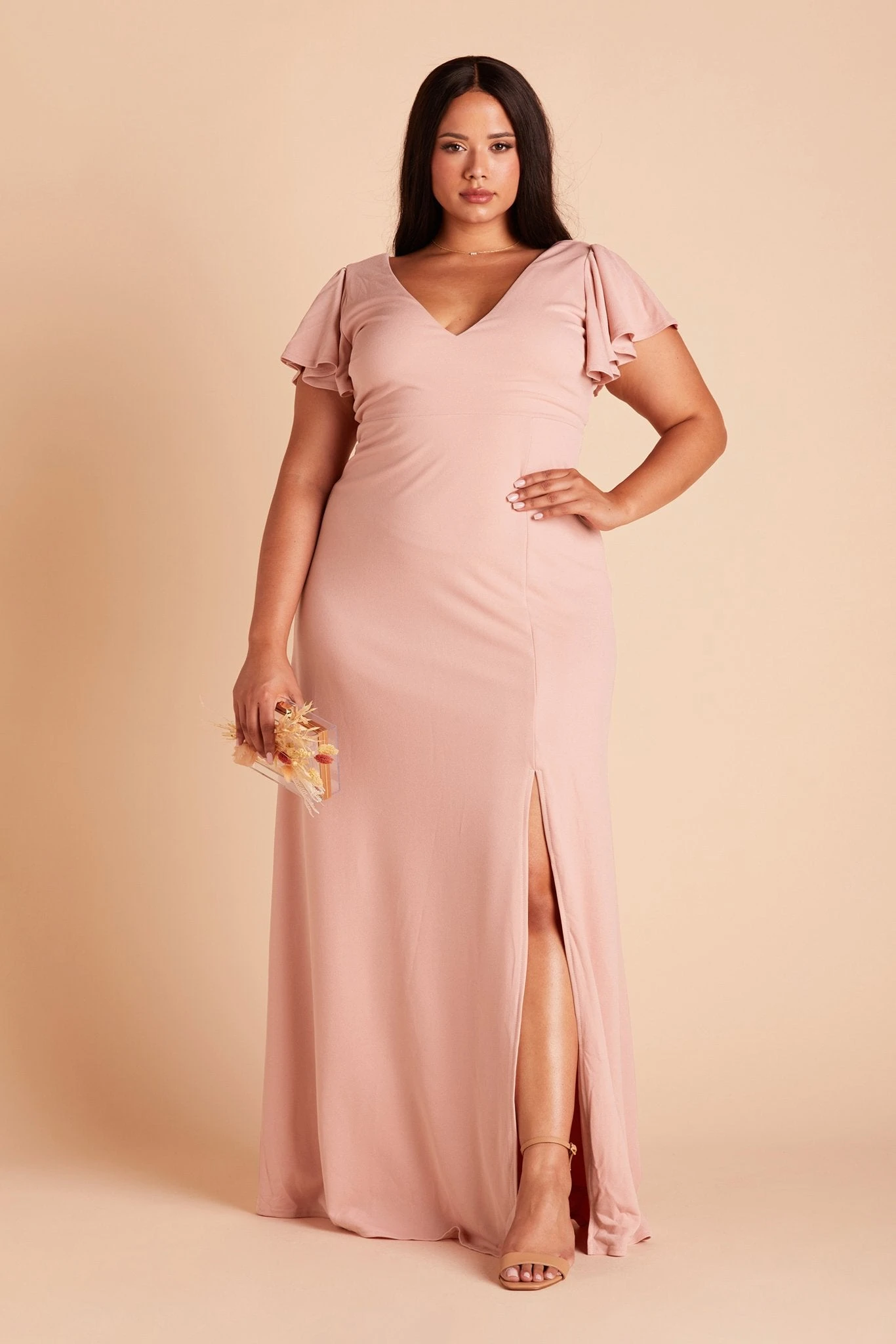 Hannah Crepe Dress - Dusty Rose - Image 10