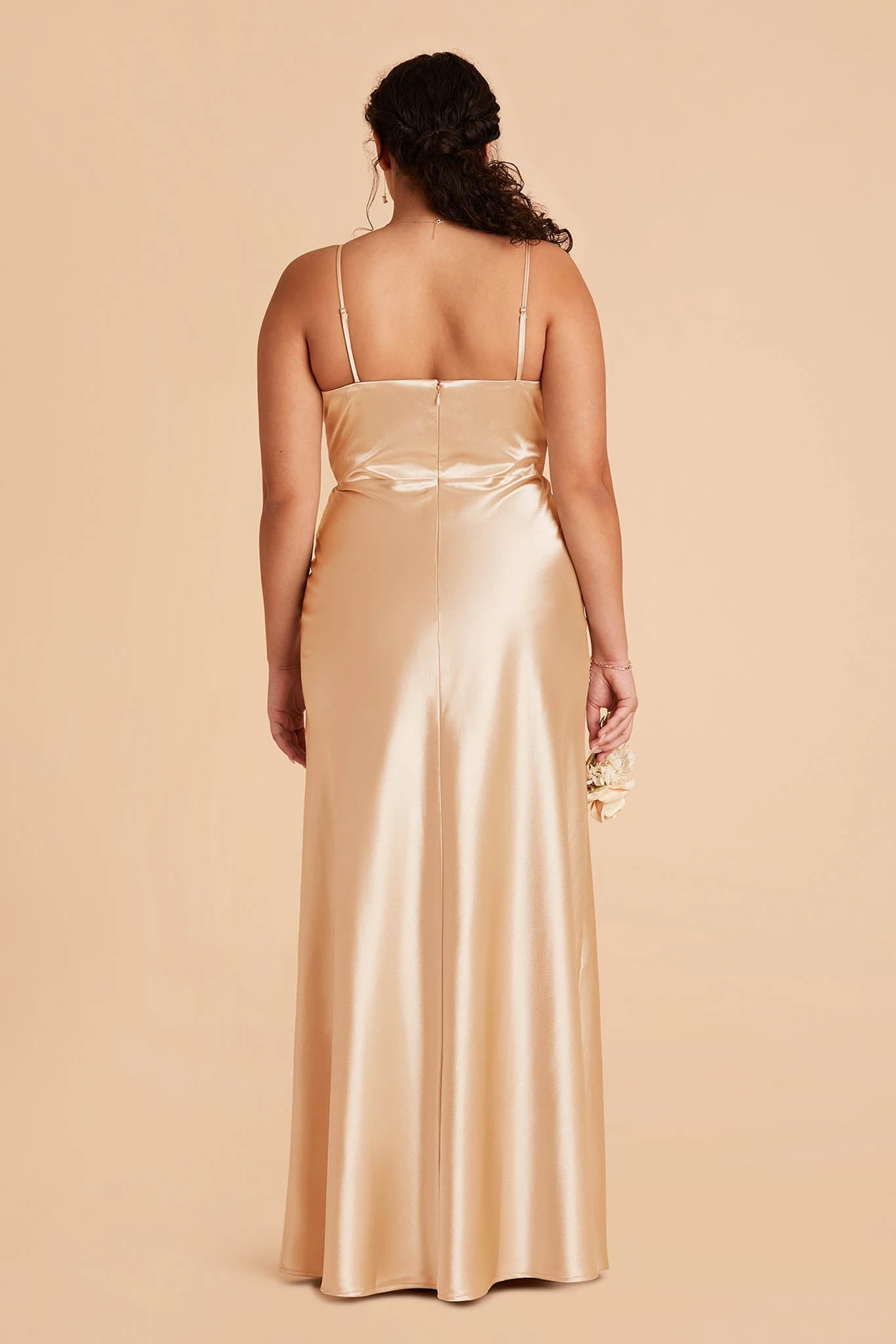 Mia Shiny Satin Convertible Dress - Gold - Image 11