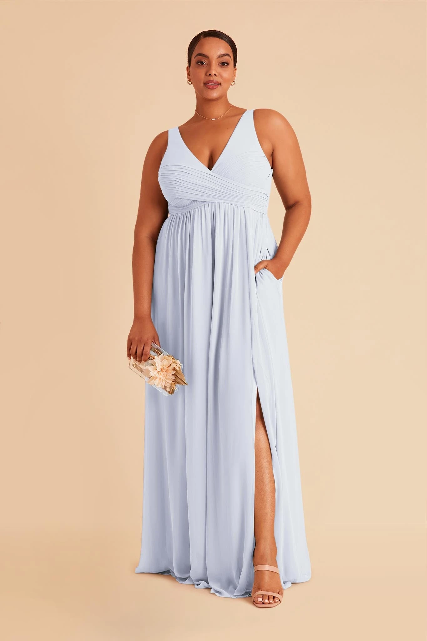 Laurie Empire Dress - Ice Blue - Image 12