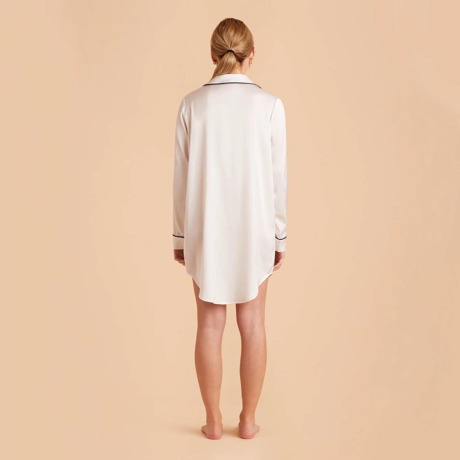 Kamryn Satin Sleepshirt - Ivory - Image 7