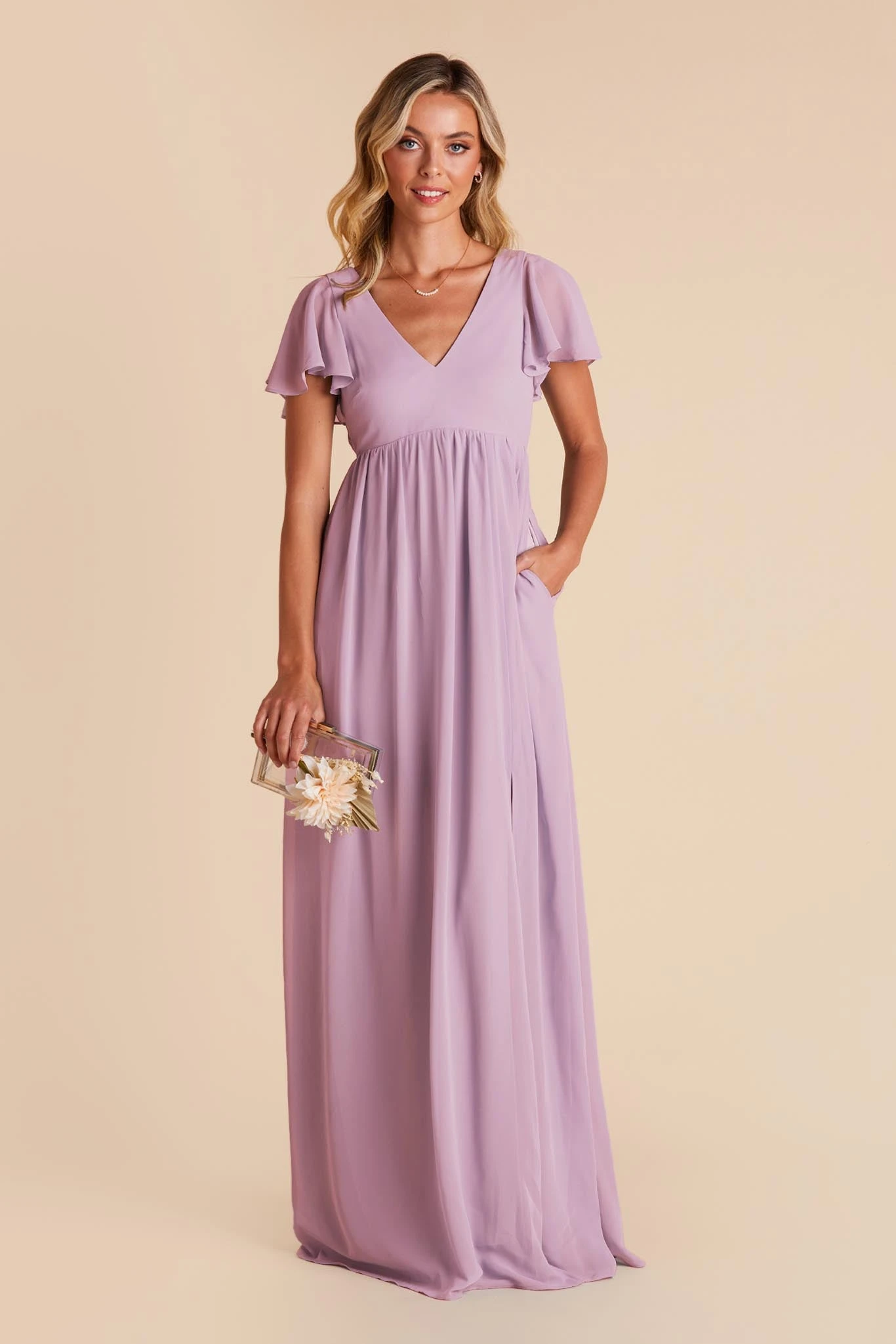 Hannah Empire Dress - Lavender - Image 4