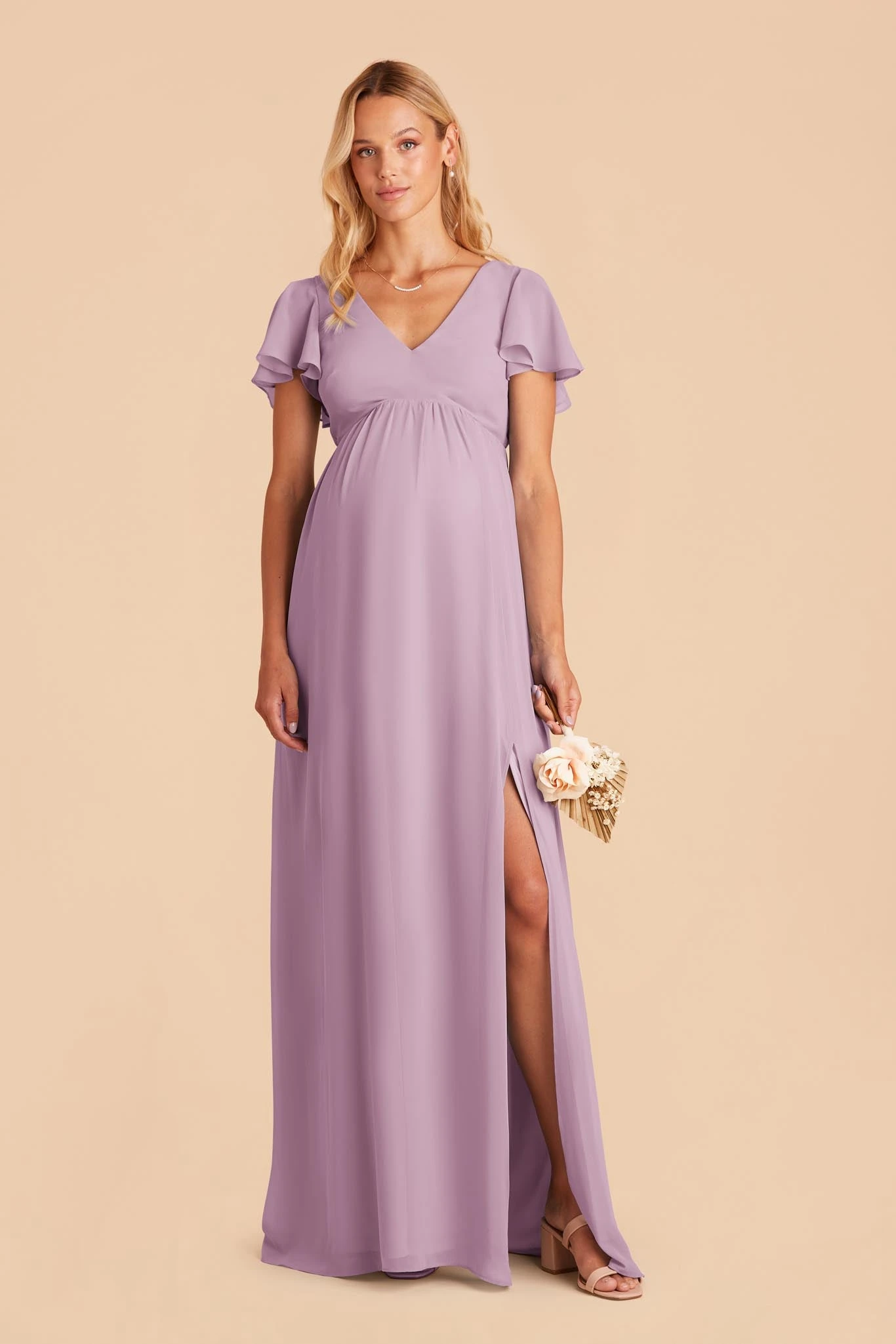 Hannah Empire Dress - Lavender - Image 2