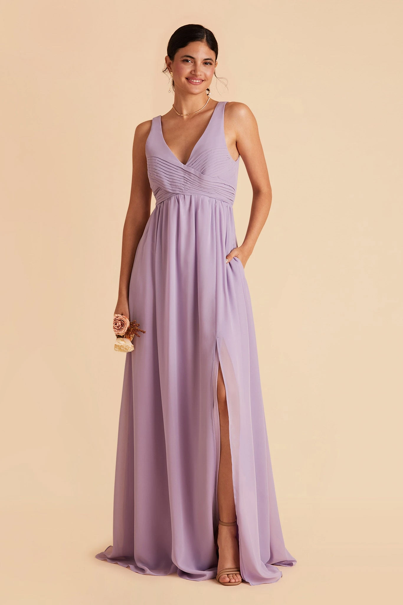 Laurie Empire Dress - Lavender - Image 5