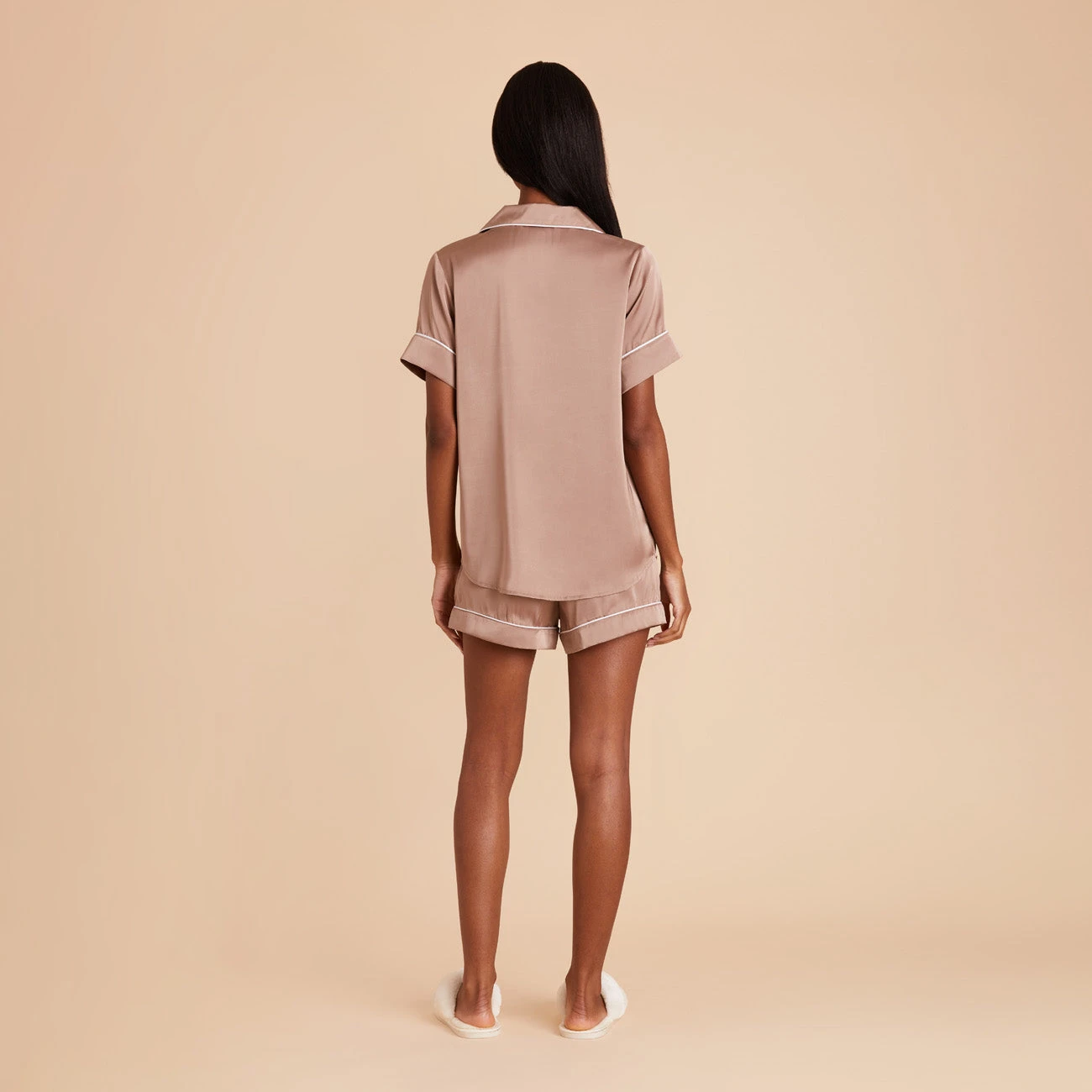 Jonny Satin Pajama Set - Mocha - Image 8