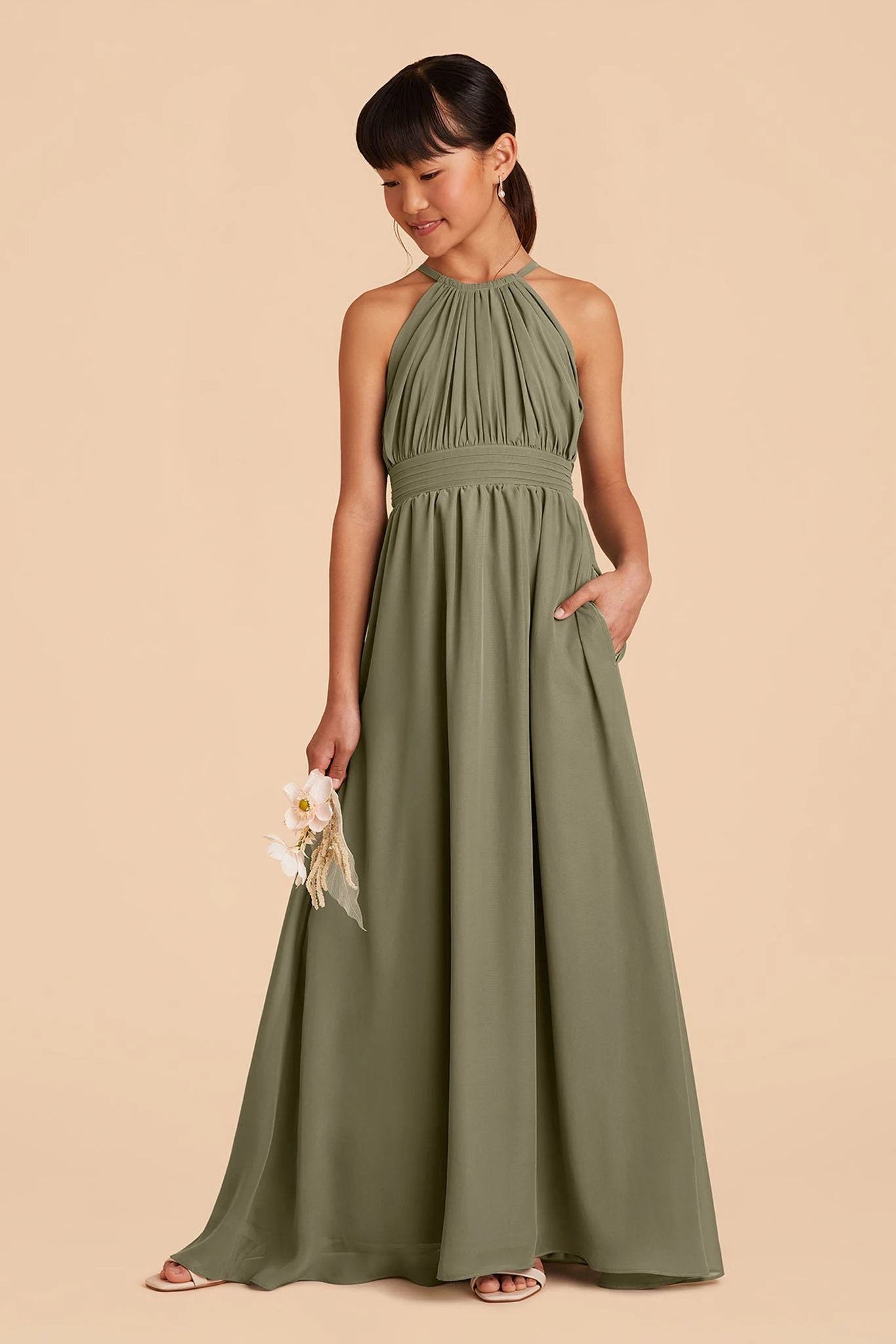 Sienna Junior Dress - Moss Green - Image 4